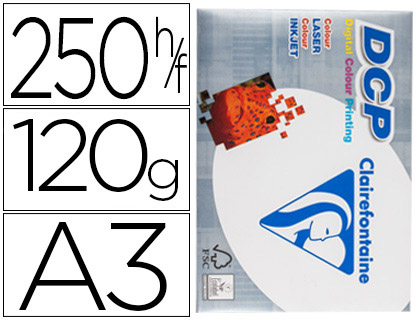 250h papel fotocopiadora Clairefontaine DCP A3 120g/m²